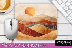 Boho Mouse Pad, Minimalist Landscape Mousepad Sublimation Product Image 1