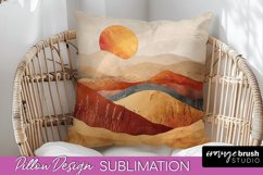 Boho Pillow Cover - Minimalist Landscape Pillow Sublimation Product Image 1