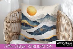 Boho Pillow Cover - Minimalist Landscape Pillow Sublimation Product Image 1