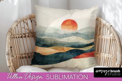 Boho Pillow Cover - Minimalist Landscape Pillow Sublimation Product Image 1