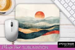 Boho Mouse Pad, Minimalist Landscape Mousepad Sublimation Product Image 1