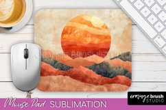 Boho Mouse Pad, Minimalist Landscape Mousepad Sublimation Product Image 1
