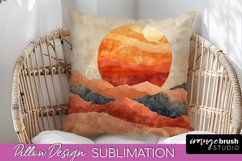 Boho Pillow Cover - Minimalist Landscape Pillow Sublimation Product Image 1