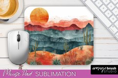 Boho Mouse Pad, Minimalist Landscape Mousepad Sublimation Product Image 1