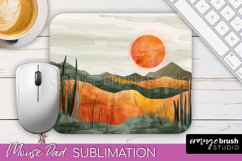 Boho Mouse Pad, Minimalist Landscape Mousepad Sublimation Product Image 1
