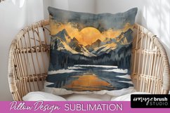 Boho Pillow Cover - Minimalist Landscape Pillow Sublimation Product Image 1