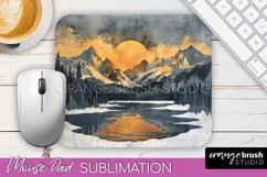 Boho Mouse Pad, Minimalist Landscape Mousepad Sublimation Product Image 1