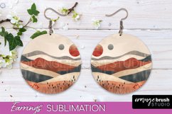 Boho Landscape Round Earring Sublimation, Minimalist Earring Product Image 1