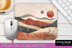 Boho Mouse Pad, Minimalist Landscape Mousepad Sublimation Product Image 1