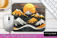 Boho Mouse Pad, Minimalist Landscape Mousepad Sublimation Product Image 1