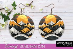 Boho Landscape Round Earring Sublimation, Minimalist Earring Product Image 1