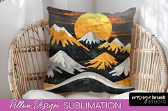 Boho Pillow Cover - Minimalist Landscape Pillow Sublimation Product Image 1