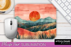 Boho Mouse Pad, Minimalist Landscape Mousepad Sublimation Product Image 1