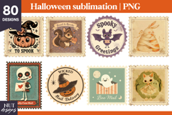 Stamp Halloween t-shirt Retro Halloween illustrations 80 png Product Image 7