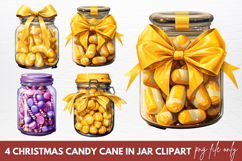 Christmas Candy Cane In Jar Clipart Sublimation Product Image 1