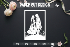 Romantic Couple Paper Cut Card, 5x7 Paper cut Product Image 1