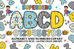 Superhero Digital Papers, superhero doodle letters Product Image 2