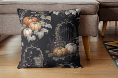 Navy Blue Pumpkin Patch Toile Paper, Seamless Watercolor Product Image 7