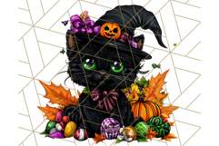 Bright Halloween Dinosaur PNG Clipart with Holiday Elements Product Image 3