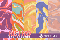 Retro Background Png Fluid Marble Paper Sublimation Bundle Product Image 1