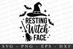 Resting Witch Face Svg | Halloween Svg | Cricut Product Image 1