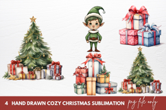 Hand Drawn Cozy Christmas Sublimation Christmas Clipart Product Image 1