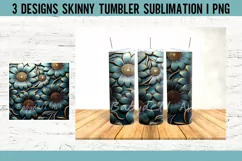Turquoise Tooled Leather Tumbler Sublimation PNG Product Image 3