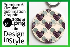 Gorgeous Circle Design Keychain Template , Heart Product Image 1