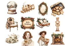 Antique Beige Christmas Clipart Product Image 2