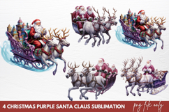 Christmas Purple Santa Claus Sublimation Product Image 1