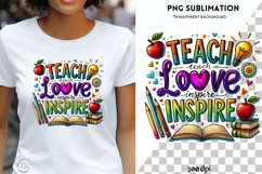 Teach Love Inspire, Sublimation Design, Teacher Life PNG Product Image 1