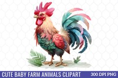 Cute Baby Farm Animals Clipart Bundle Product Image 8