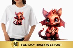 Watercolour Fantasy Dragon Clipart Product Image 1