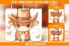 Highland Cow Tumbler Wrap Designs, Sublimation Wrap Product Image 1