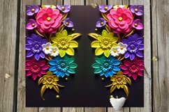 3 D Flowers | 14 Summer Skinny tumbler Sublimation designs Product Image 7