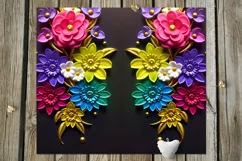 3 D Flowers | 14 Summer Skinny tumbler Sublimation designs Product Image 7