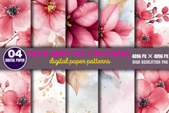 Gold and Pink Christmas Backgrounds PNG Product Image 1