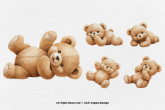 15 Bundle Watercolor Bear Doll Brown Wild Grizzly Forest Product Image 7