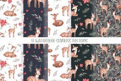 Christmas Deer Watercolor clipart Product Image 5