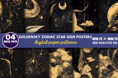 GoldenSky Zodiac Star Sign Posters PNG Product Image 1