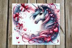 Valentine animals | unicorn Skinny tumbler sublimation Product Image 3