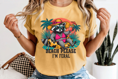 Beach Please I'm Feral PNG, Funny Raccoon Summer Sublimation Product Image 7
