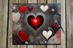 Vintage Hearts | gothic Skinny tumbler sublimation designs 2 Product Image 3