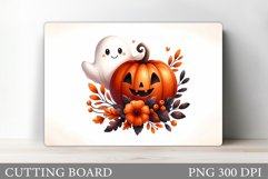 Fall Ghost Cutting Board. Cute Ghost Cutting Board Design Product Image 1