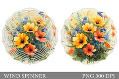 Wildflowers Wind Spinner. Floral Wind Spinner Template Product Image 1