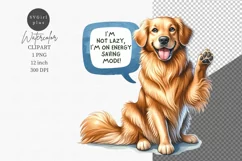 Dog clipart, I'm not lazy clipart, Funny quote Product Image 1