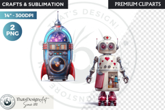 Cute Space Astronaut Clipart, Retro Space Adventure PNG Product Image 1