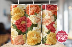Summer Peony Flowers Tumbler | Summer Tumbler Wrap Product Image 1