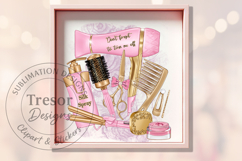 Pink Hair Salon Sublimation PNG Beauty Tools Design Product Image 7