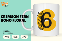 Crimson Fern Boho Floral Monogram Product Image 1